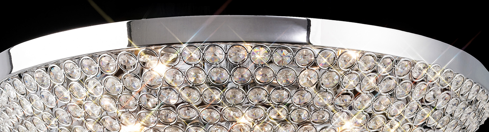 Ava Crystal  Flush Ceiling 9 Light IL30189  Diyas Ava Polished Chrome